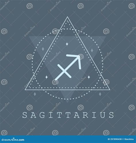 Astrological Sagittarius Zodiac Sign One Line Drawing Vector