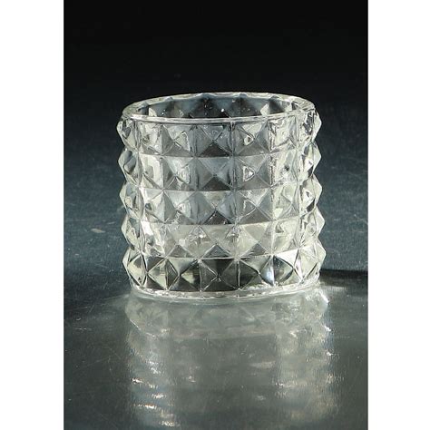 Cc Home Furnishings Textured Diamond Pattern Hand Blown Glass Votive Or