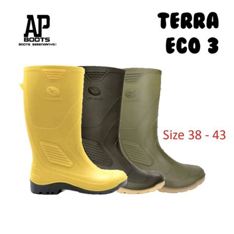 Jual Sepatu Boot AP Boots Terra Eco 3 Tinggi Anti Air Hijau 38