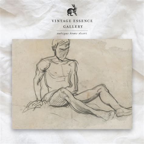 Male Nude Sketch Etsy