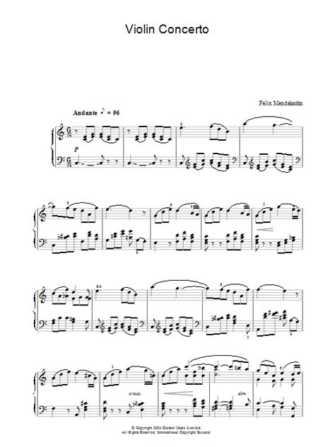 Felix Mendelssohn "Violin Concerto" Sheet Music Notes | Download ...