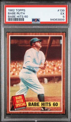 Topps Babe Ruth Babe Hits Psa Great Centering Low Pop