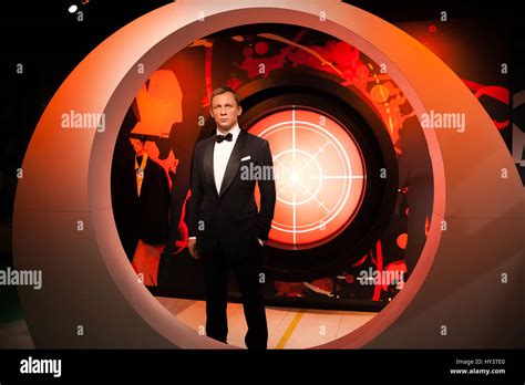 Amsterdam, Netherlands - March, 2017: Wax figure of Daniel Craig as ...