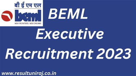 BEML Executive Recruitment 2023 Apply For 101 Vacancy Check Eligible