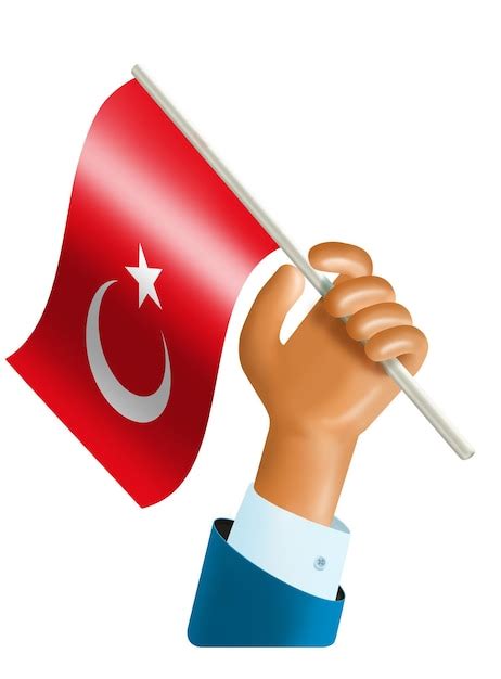 Premium PSD 3 D Illustration Of Hand Holding A Turkey Flag Hand