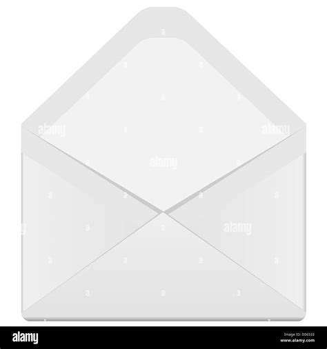 illustration, white open envelope on a white background Stock Photo - Alamy