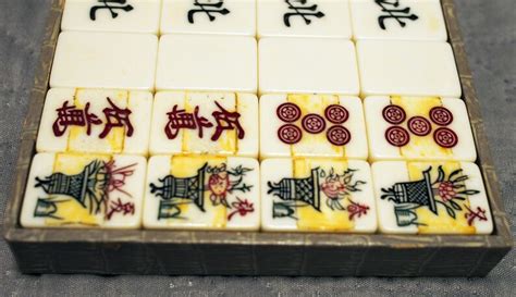 Sale Vintage Japanese Riichi Mahjong Set Mah Jong Game Etsy