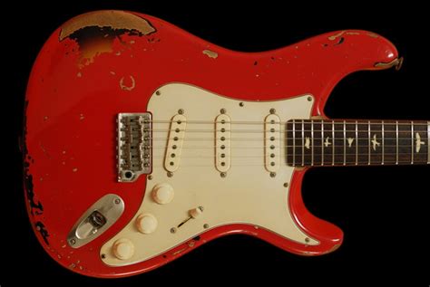 prs john mayer silver sky  fiesta red relic