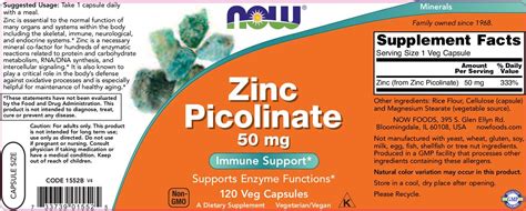 Now Zinc Picolinate Mg