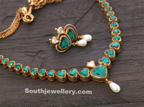 Emerald Necklace Designs by Arnav - Jewellery Designs