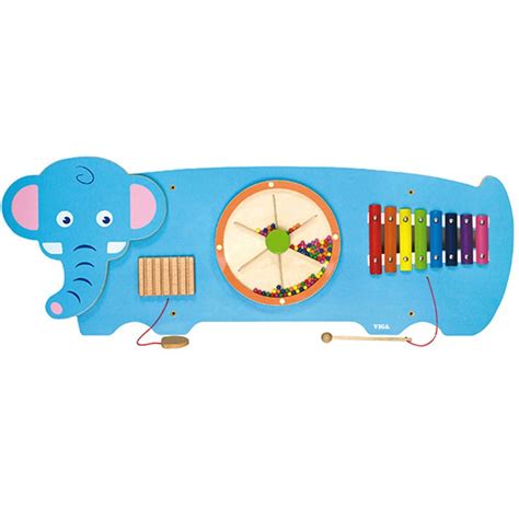 Viga Wooden Activity Wall Panel Toy Elephant Design Sensory Busy Board