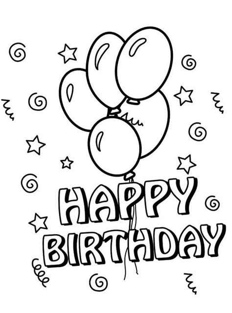 55+ Desenhos de Feliz Aniversário para Imprimir e Colorir/Pintar
