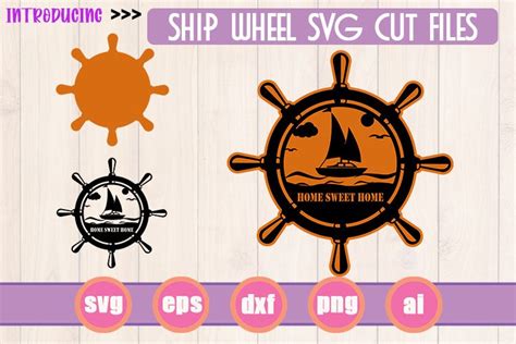 Ship Wheel Svg Cut File Steering Wheel For Door Sign