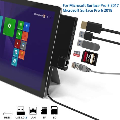 Microsoft Surface Pro 5 Pro 6 Usb 30 Hub Docking Station