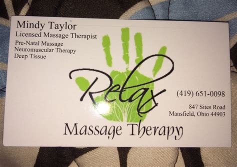 Relax Massage Therapy Updated January 2025 847 Sites Rd Mansfield Ohio Massage Therapy