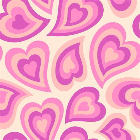 Download Pink Wildflower Heart Pattern Wallpaper