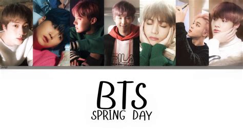 Bts 방탄소년단 Spring Day 봄날 Color Coded Hanromeng Lyrics Youtube