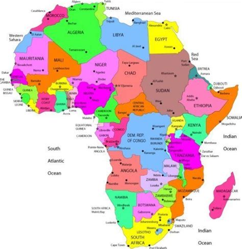 Labeled Map Of Africa Countries And Capitals - Gretna Hildegaard