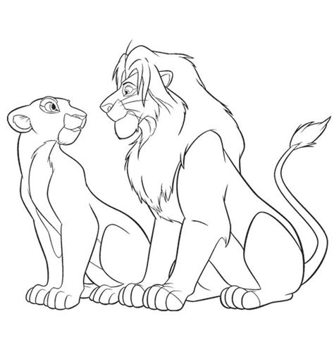 Coloriage A Imprimer Roi Lion Simba Et Nala Gratuit Et Colorier