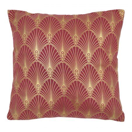 Housse de Coussin 40 x 40 cm Motif Imprimé Métallisé Coquilles Doré