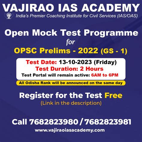 Vajirao Ias Academy Pvt Ltd On Linkedin Opscprelims Opsc Mocktest