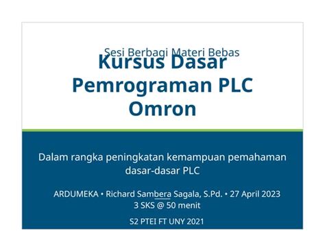 Kursus Dasar Pemrogram Plc Omron Part 1pptx