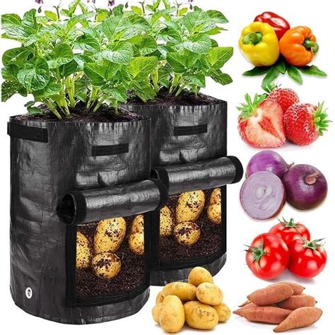 Lot De Sacs De Culture Pour Pommes De Terre Avec Rabat Et Poign Es De