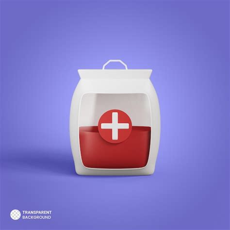 Медицинский пакет с кровью icon isolated 3d render illustration ...