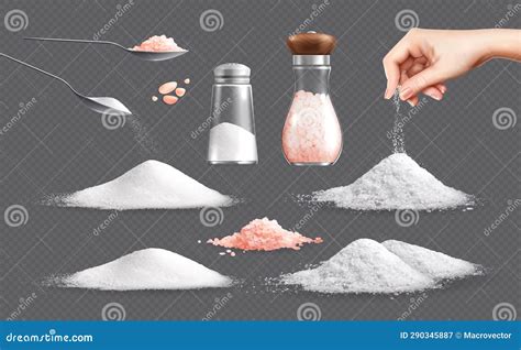 Salt Heap Realistic Set Stock Illustration Illustration Of Cuisine