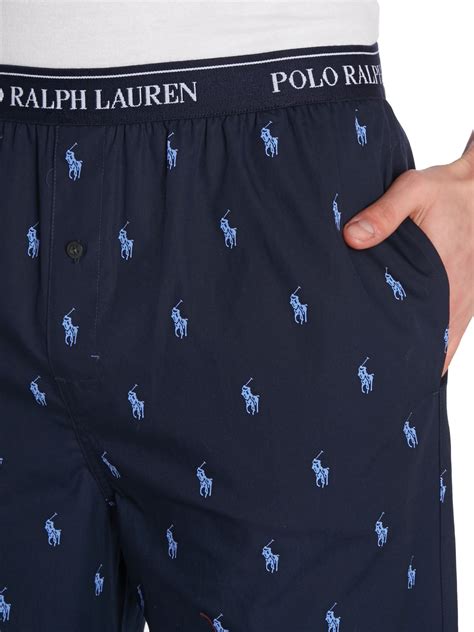 Polo Ralph Lauren Printed Cotton Pyjama Trousers In Blue For Men Lyst