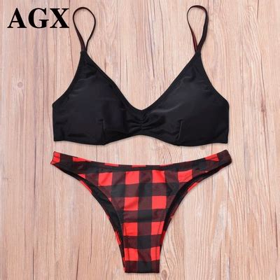 thời trang mới bikini gợi cảm áo tắm bikini đỏ in thân quần bơi suối nước nóng Bikinis bo