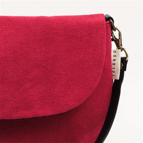 Small Red Crossbody Bag Women Crossover Purse Bag Red Canvas Etsy