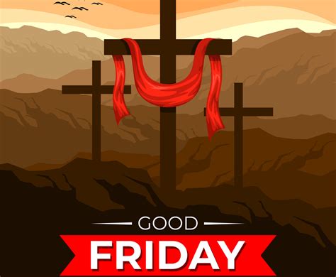 Good Friday Illustration With Crosses Vector Art Graphics