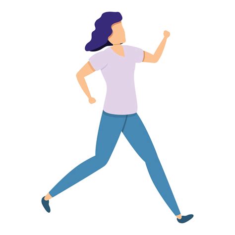 Woman slow running icon, cartoon style 14207961 Vector Art at Vecteezy