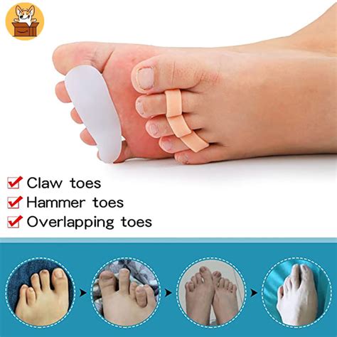 Am Az 1Pair Silicone Gel Hammer Toe Straightener Corrector For Curled