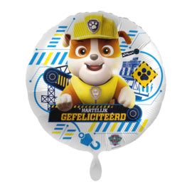 Paw Patrol Rubble Hartelijk Gefeliciteerd Folie Ballon Cm Paw