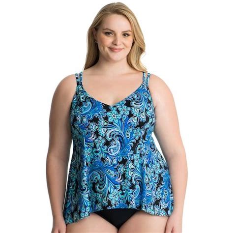 Plus Size Croft And Barrow® Hip Minimizer Flounce Swimsuit Flounce