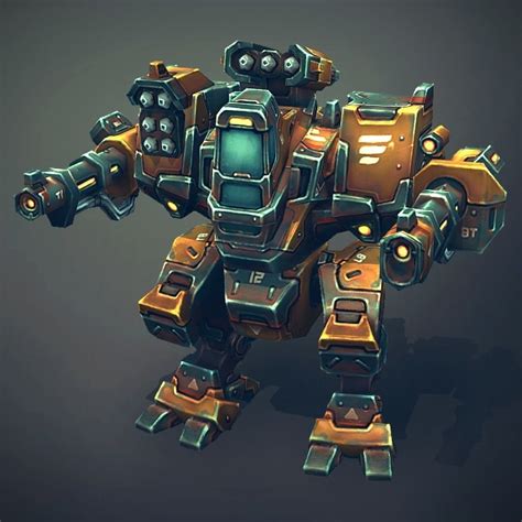 D Asset Mech Constructor Light And Medium Robots