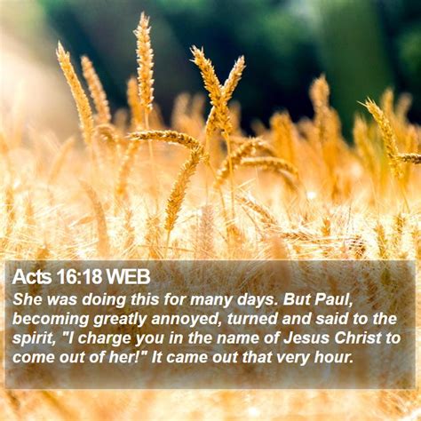 Acts 16 18 Web She Was Doing This For Many Days But Paul