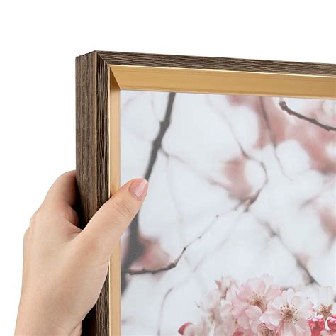 Arttoframes 18 X 22 Gold And Stained Brown Picture Frame 18x22 Inch