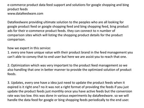 PPT - product data feed management datafedware PowerPoint Presentation