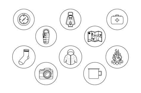 Camping Ten Outline Icon Bundle By Printables Plazza Thehungryjpeg