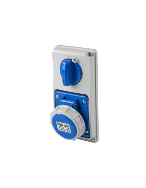 Vertical Interlocked Socket Outlet With Disconnect Switch Flush