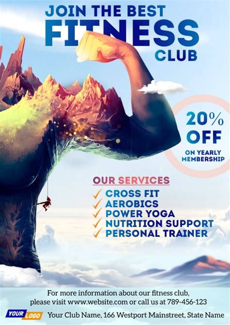 Fitness Gym Club Flyer Design Template Postermywall