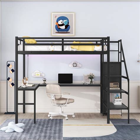 Amazon Bellemave Full Size Loft Bed With Desk And Wardrobe Loft