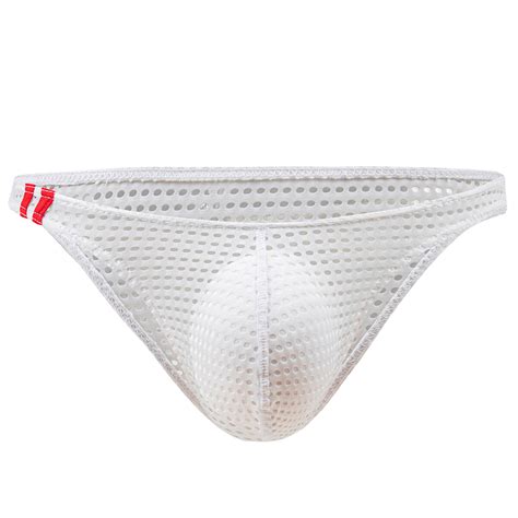 Men Sexy Briefs Mesh Fishnet Sheer Bikini Low Rise Thongs See Through Underwear EBay