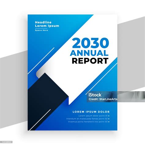 Stylish Blue Annual Report Business Brochure Template Design Stock Illustration Download Image