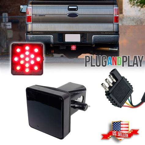 Gtinthebox Smoked Lens 15 Led Brake Light Trailer Hitch Cover Fit Towing And Hauling 2 Size