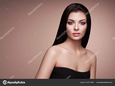 Beautiful Woman With Long Smooth Hair Stock Photo Heckmannoleg