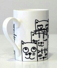 Taza Jarro Mug Gatos Tazas Pintadas Con Rotulador Tazas Pintadas